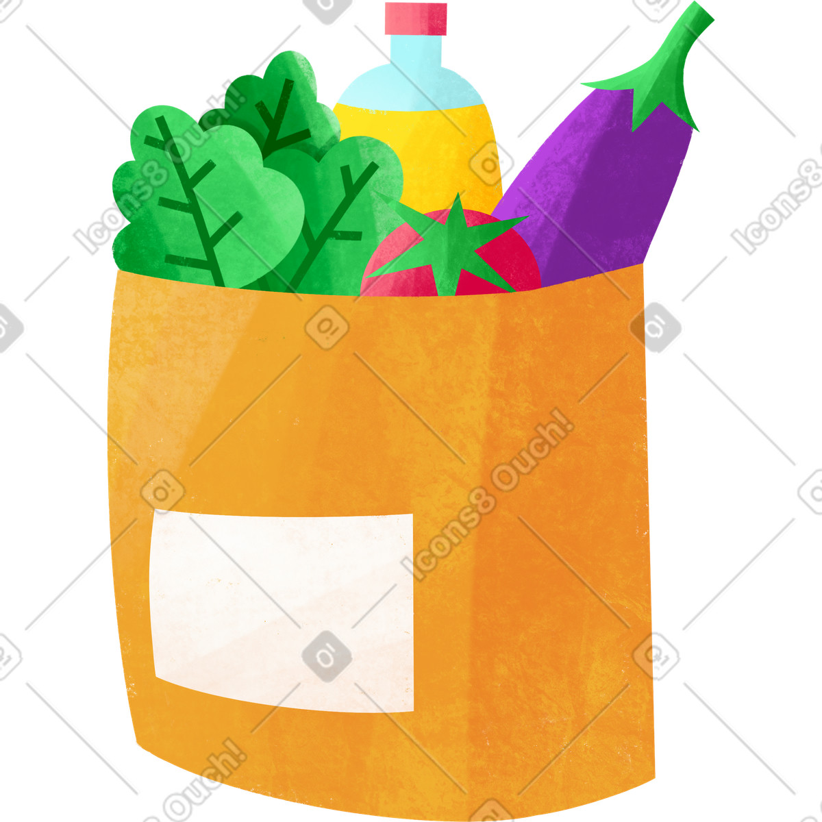 Ilustración Bolsa de comestibles en estilo Bonbon a descargar en PNG y SVG