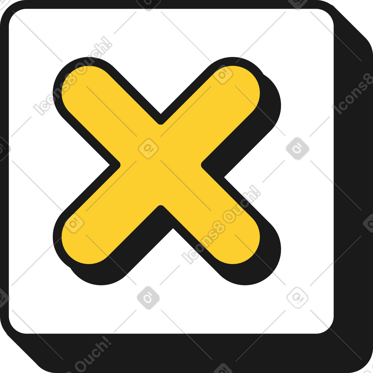Illustration Bouton de multiplication dans le style Taxi à télécharger aux formats PNG, SVG