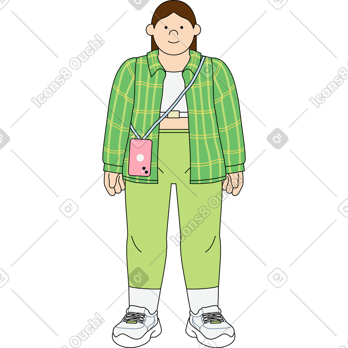 下载 Kindy 风格的 穿着运动服的女人 插画，支持 PNG、SVG 格式