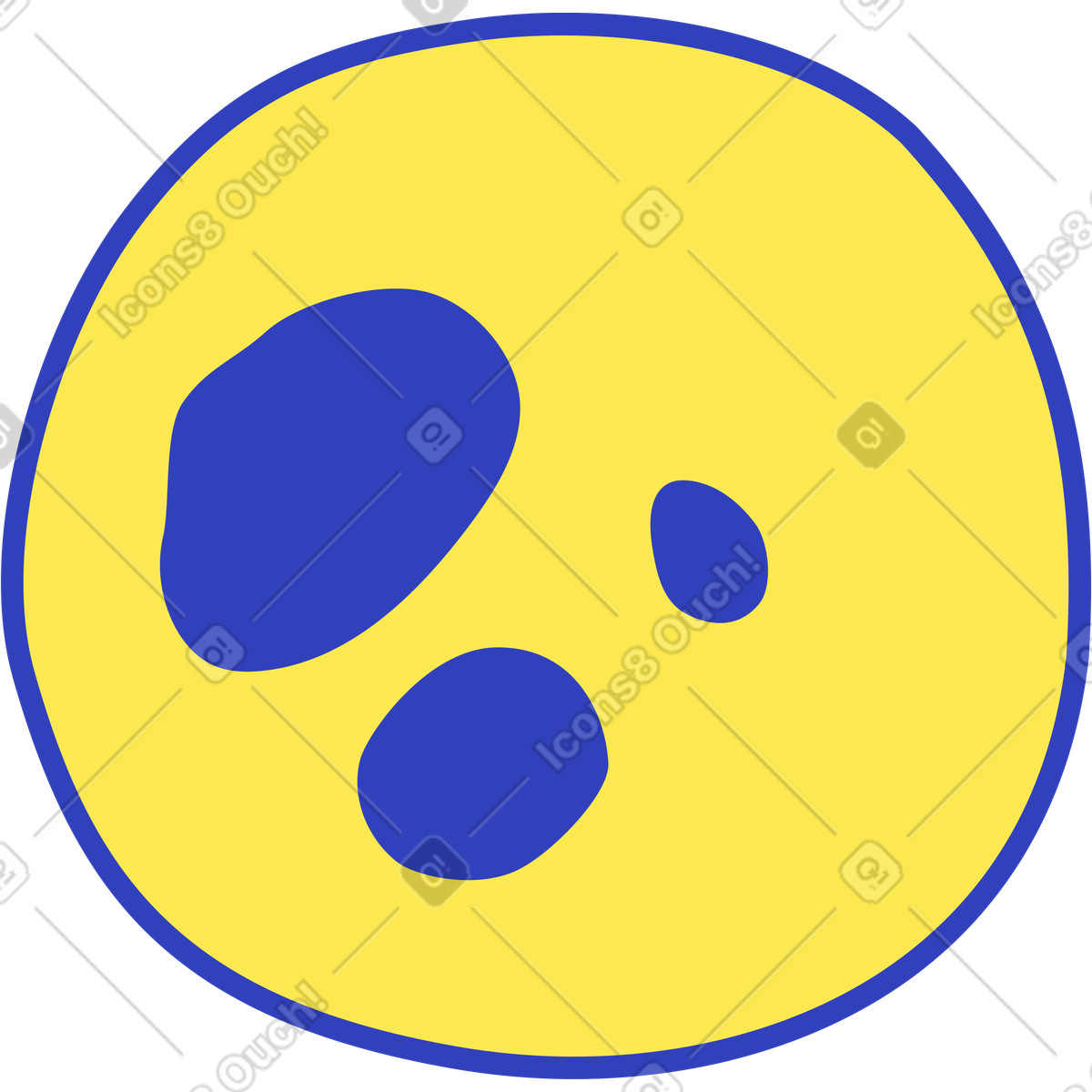 Eyeful 스타일의 달 일러스트레이션 PNG, SVG 다운로드