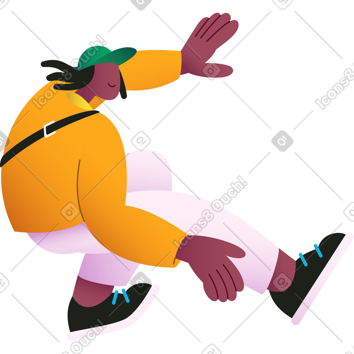 Uomo in giacca gialla surf illustrazione stile Colors scarica PNG, SVG