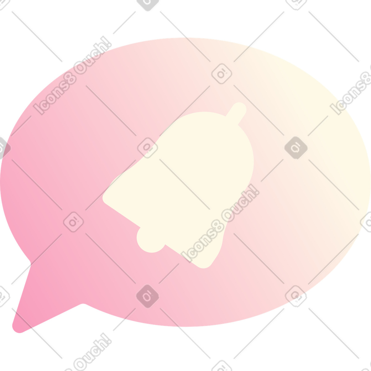 Speech bubble with bell illustration in Beam style download in PNG, SVG