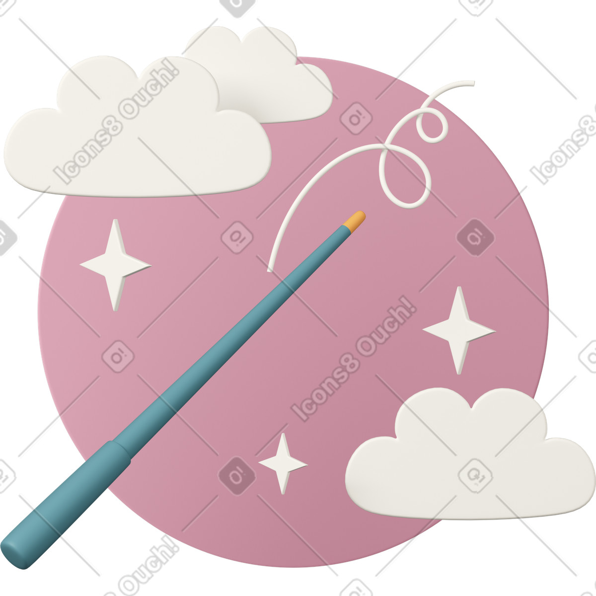 Иллюстрация Magic wand в стиле 3D Casual life — скачать в форматах PNG, SVG