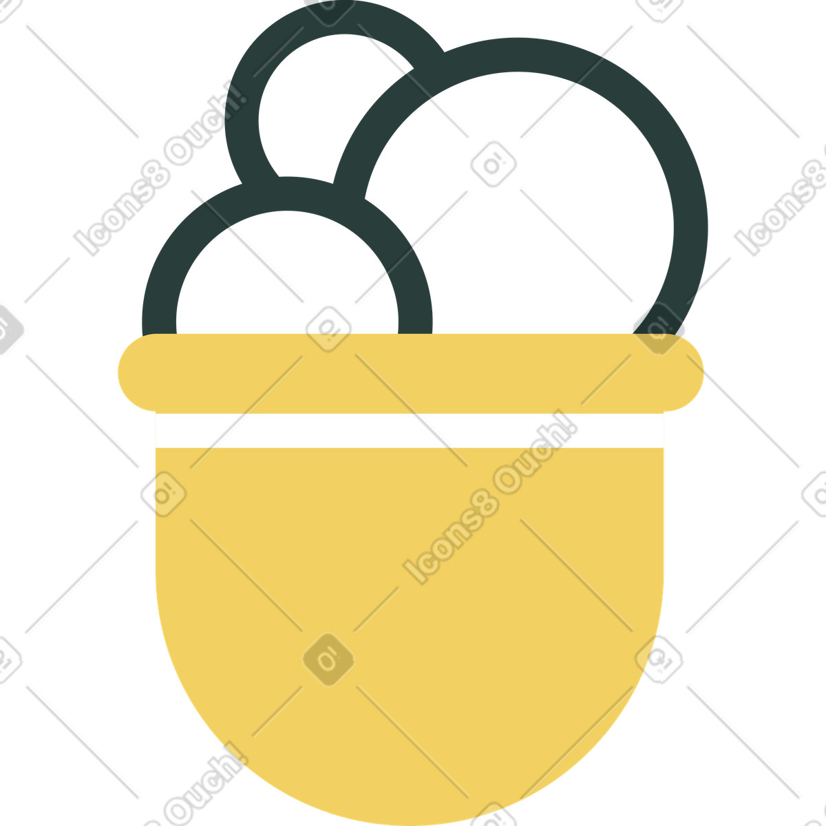 Macaroni 스타일의 아이스크림 일러스트레이션 PNG, SVG 다운로드