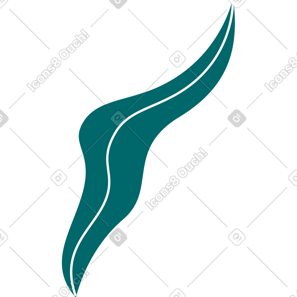 Sammy Line 스타일의 물결 모양의 잎 일러스트레이션 PNG, SVG 다운로드
