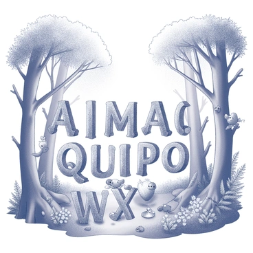 An alphabet featuring each letter formed from branches and leaves. The letters are intricately crafted, seamlessly blending into a lush forest scene. Surrounding the letters are various types of trees with dense foliage, undergrowth filled with ferns, and patches of wildflowers. Sunlight filters through the canopies, casting dappled shadows on the forest floor. Small woodland creatures, such as squirrels and birds, can be seen amongst the branches, adding life to the composition. Each letter stands out distinctly, yet harmonizes with the natural environment.