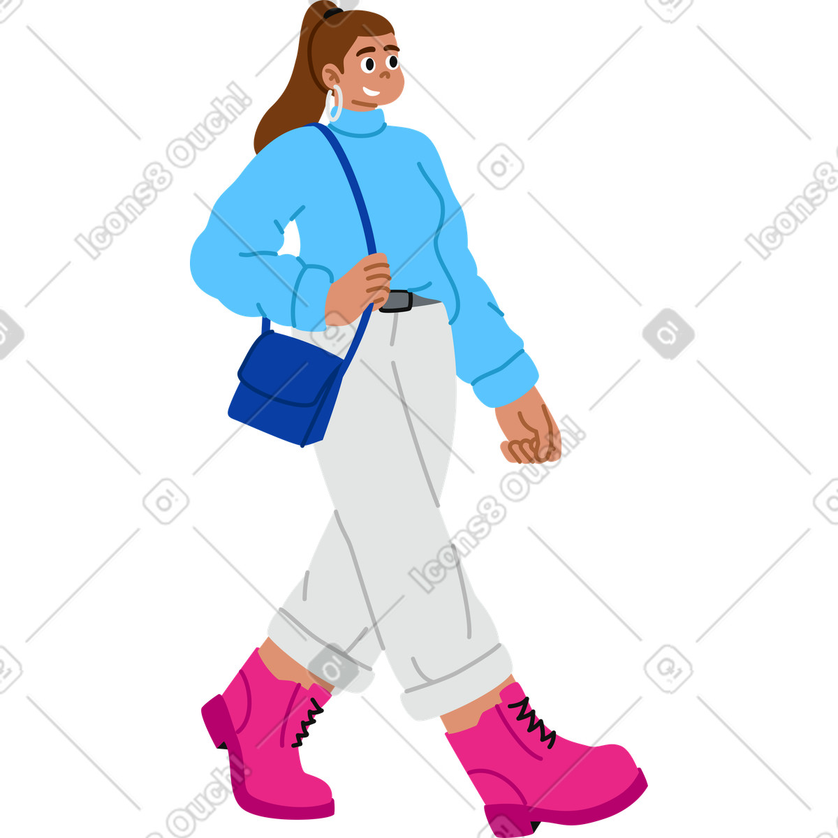 Ilustração de Jovem caminhando em no estilo Active para baixar em PNG, SVG