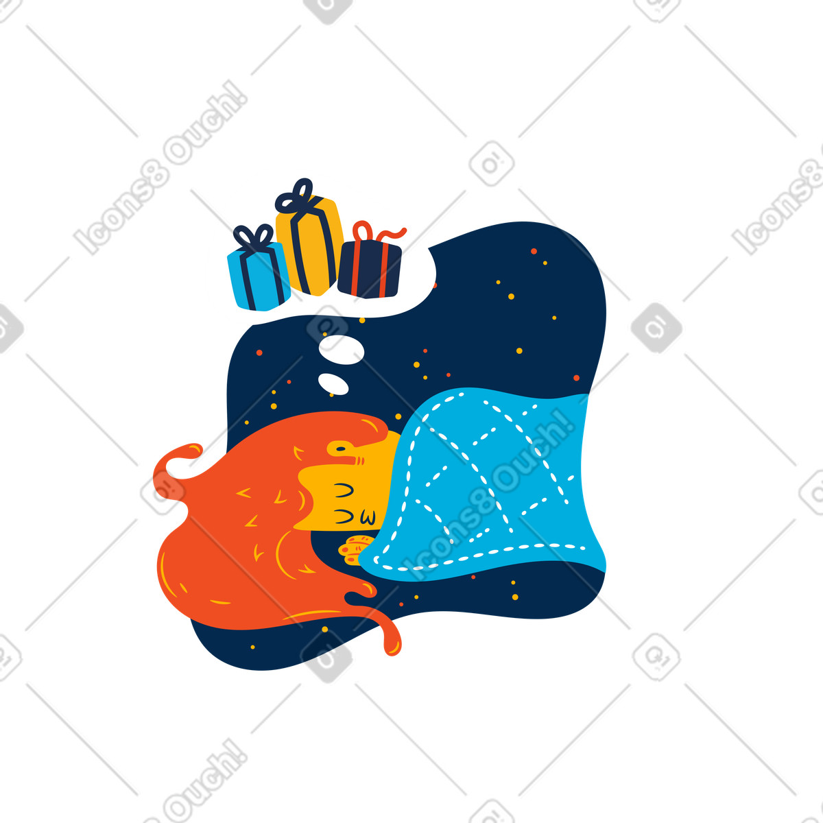 Christmas eve night illustration in Flame style download in PNG, SVG