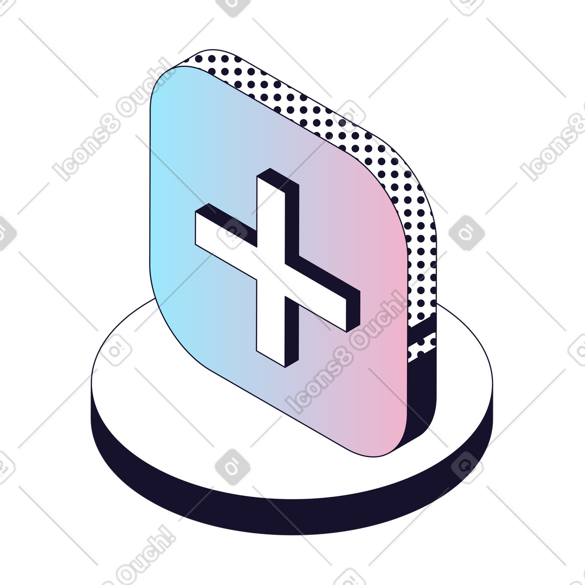 Add Action, Create Item, User Input illustration in Node style download in PNG, SVG