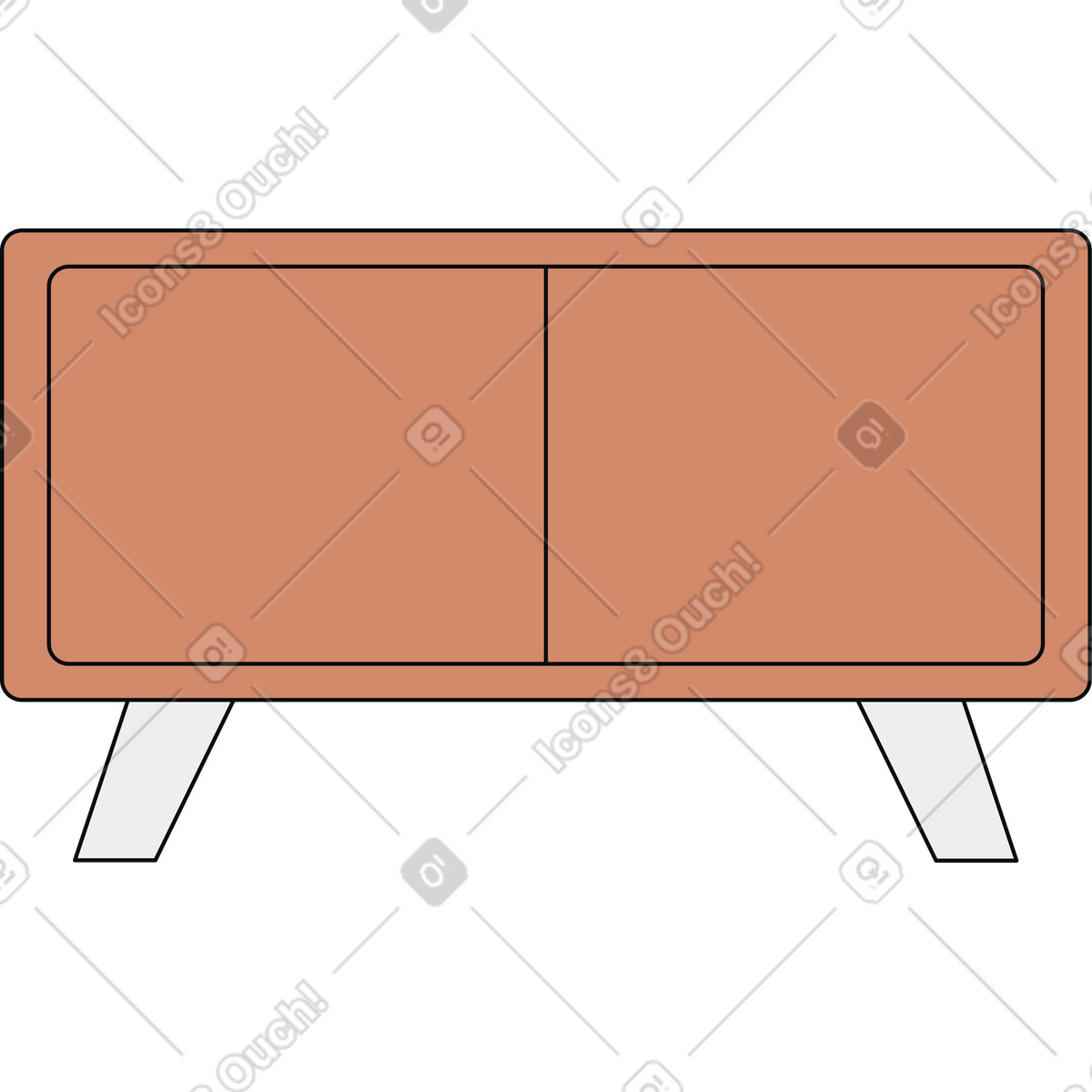 Ilustración Tv console en estilo Teko a descargar en PNG y SVG