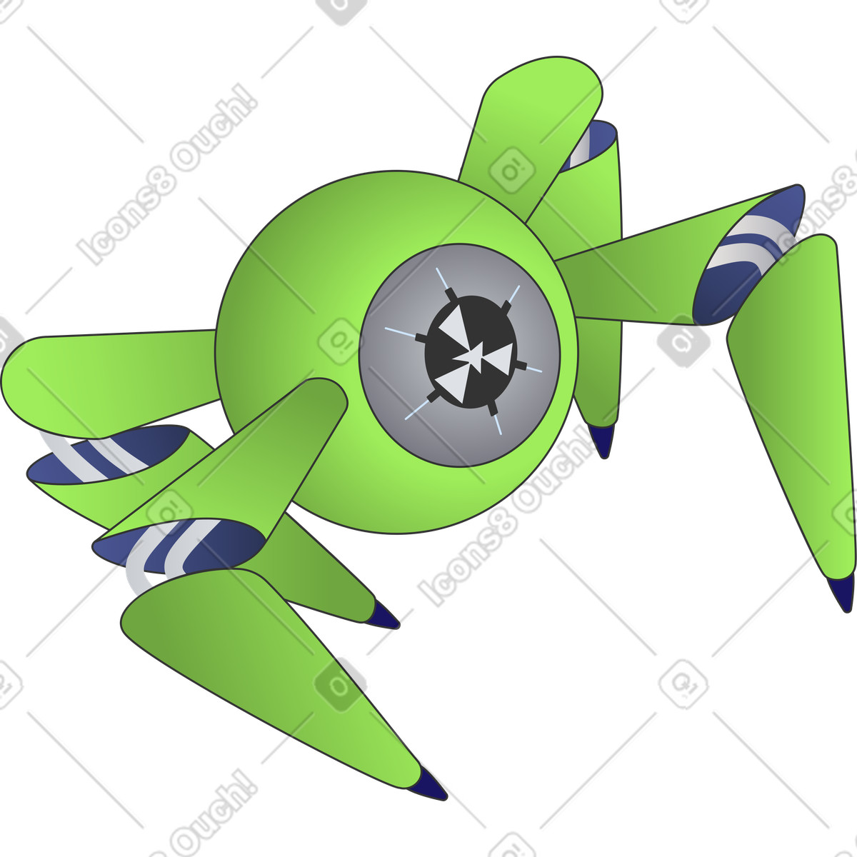 Virus robotico illustrazione in stile Kit scarica in PNG, SVG