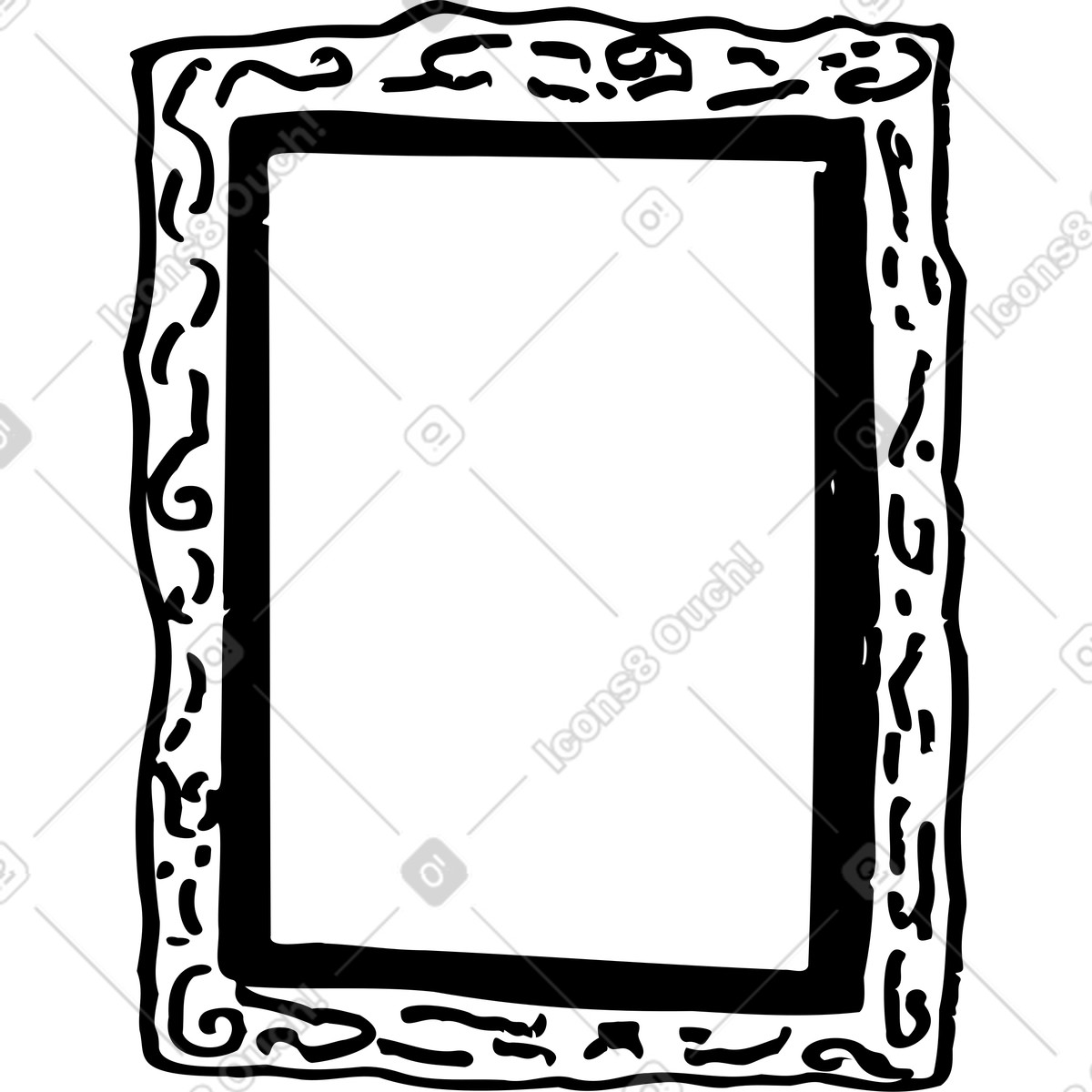 Ilustración Gran marco rectangular con adornos en estilo Marks a descargar en PNG y SVG