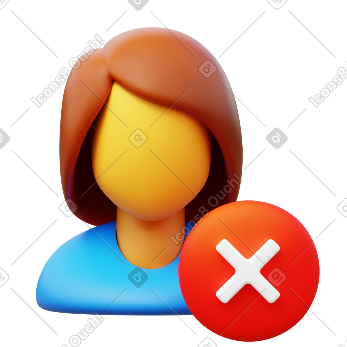 Remove user female illustration in 3D Fluency style download in PNG, SVG