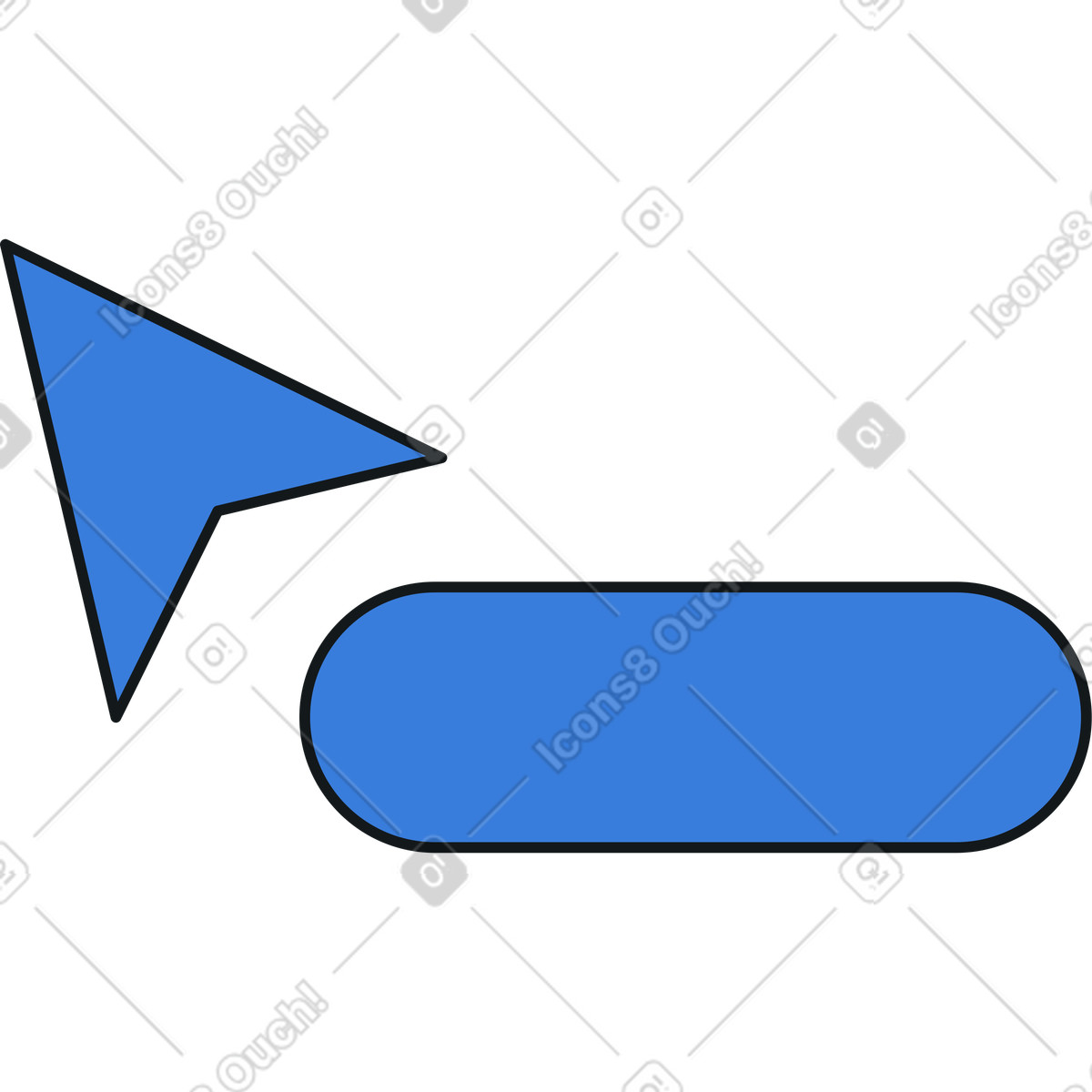 Illustration Curseur avec rectangle dans le style Midnight à télécharger aux formats PNG, SVG