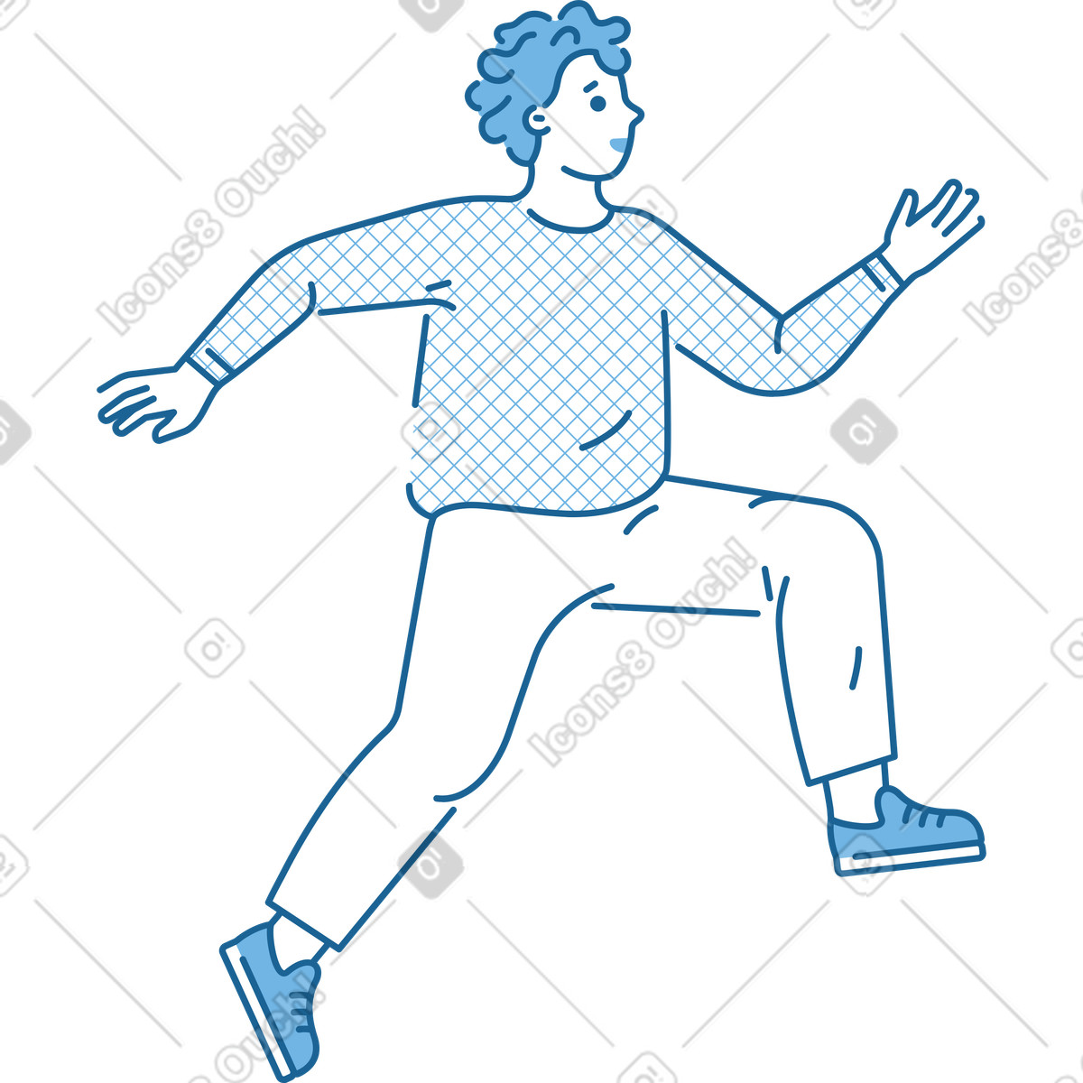 Ilustración Hombre que corre en estilo Natty a descargar en PNG y SVG