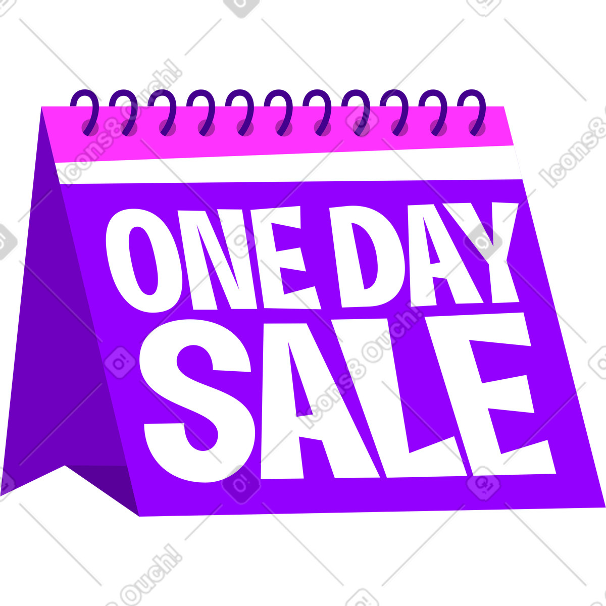 Ilustración Letras de venta un día en el texto del calendario estilo Lettering a descargar PNG y SVG