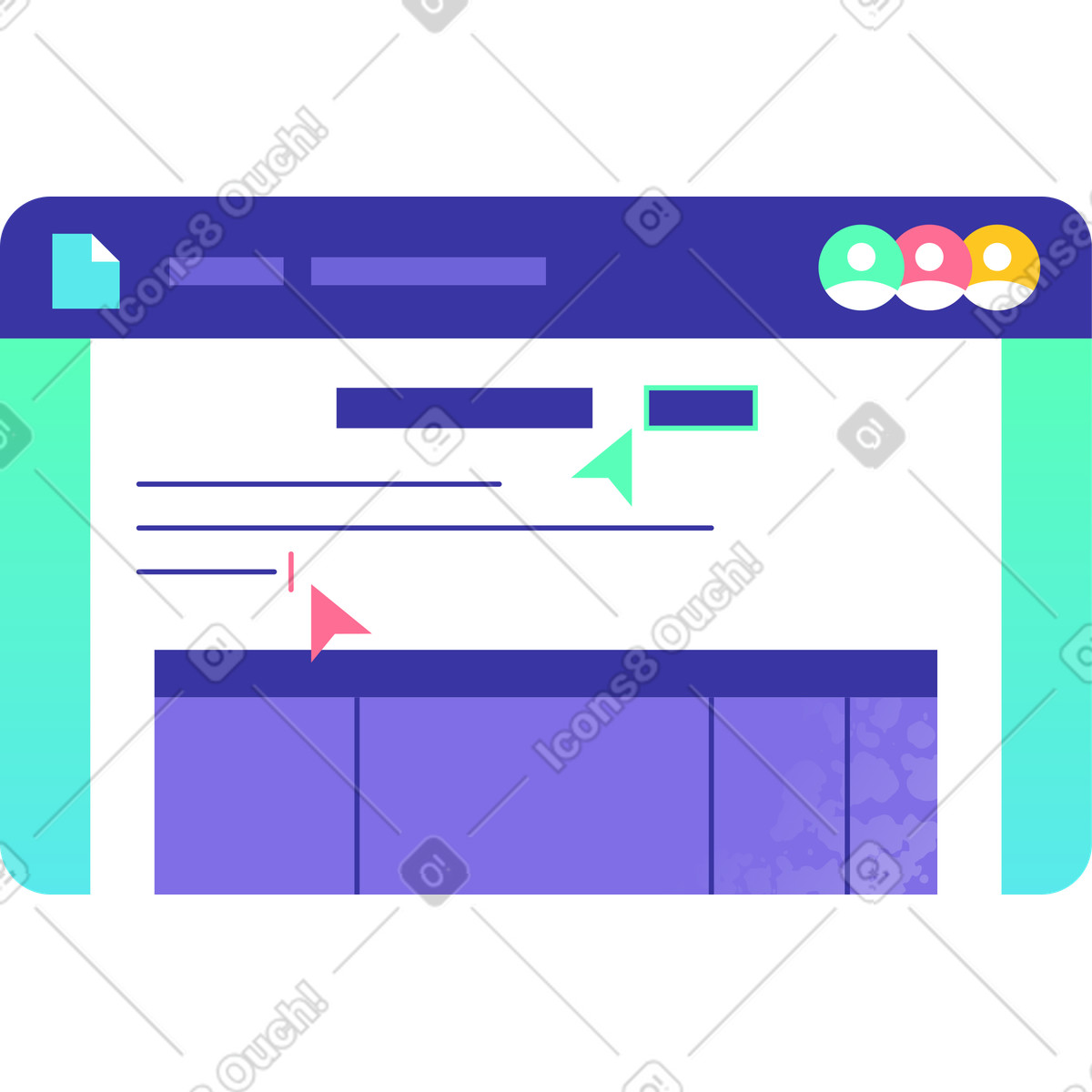 Illustration Document accessible à l'équipe dans le style Bright télécharger aux formats PNG, SVG