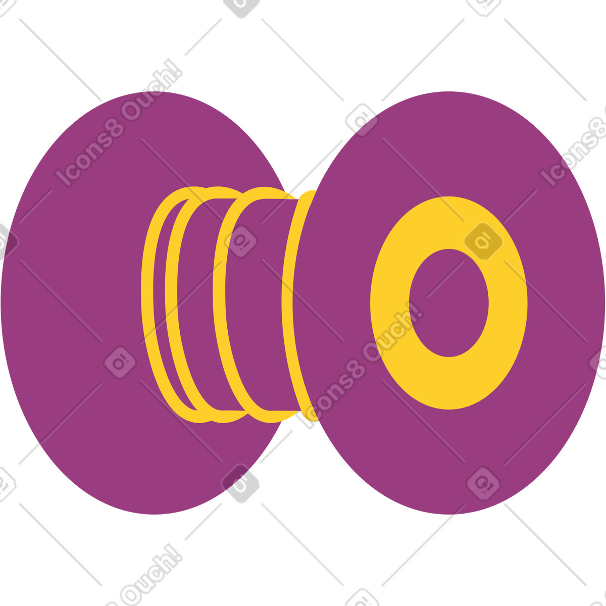 Ilustración Carrete de hilo burdeos en estilo Sammy a descargar en PNG y SVG