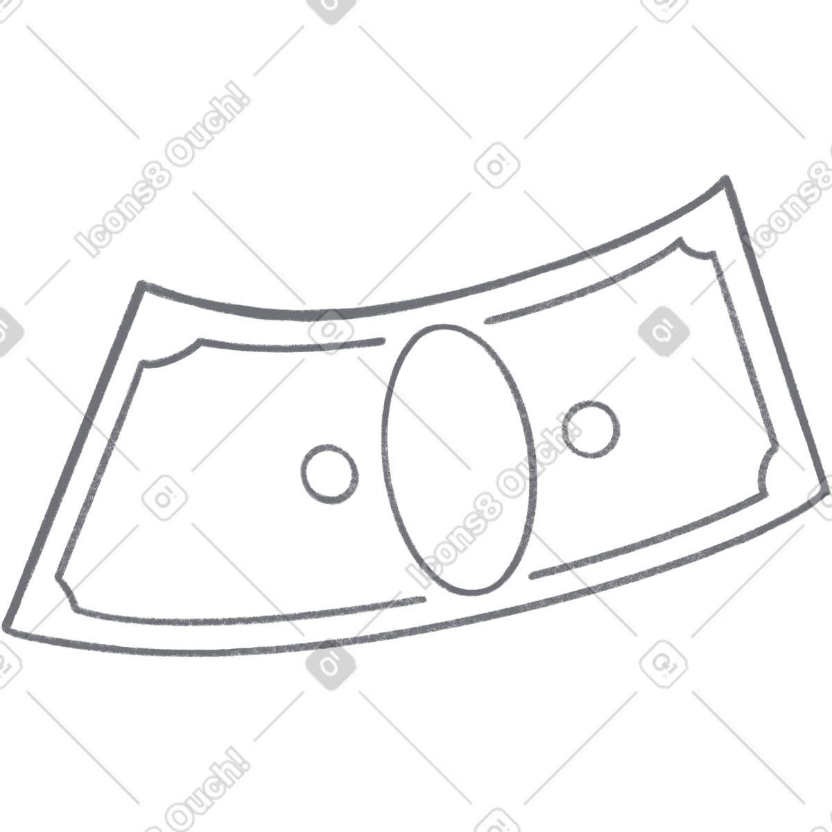 Tutti 스타일의 Grey banknote 일러스트레이션 PNG, SVG 다운로드