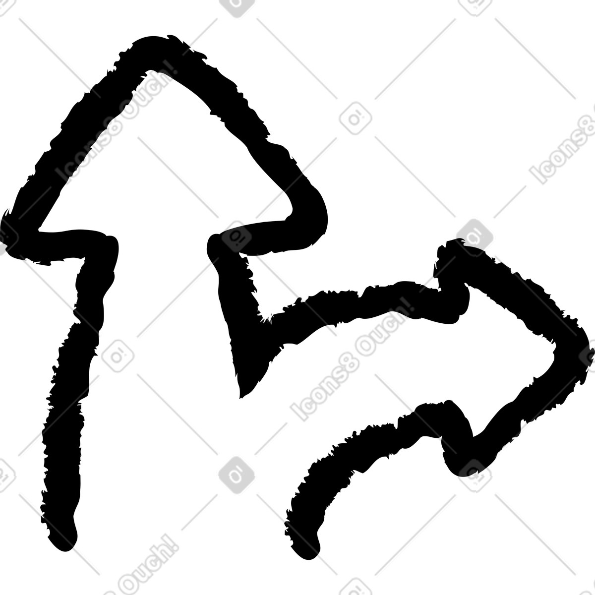 Kohle dick nach oben und rechts-Illustration im Twirl-Stil als Download in PNG, SVG