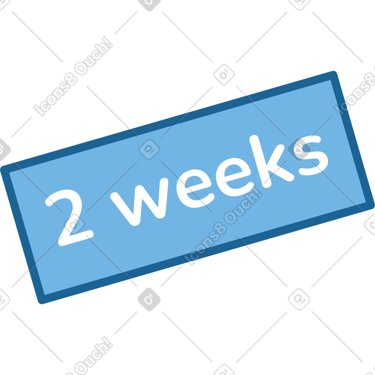 Blue 2 weeks board illustration in Natty style download in PNG, SVG