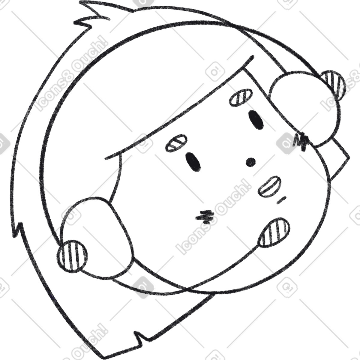 Ragazza illustrazione in stile Bonbon Line scarica in PNG, SVG