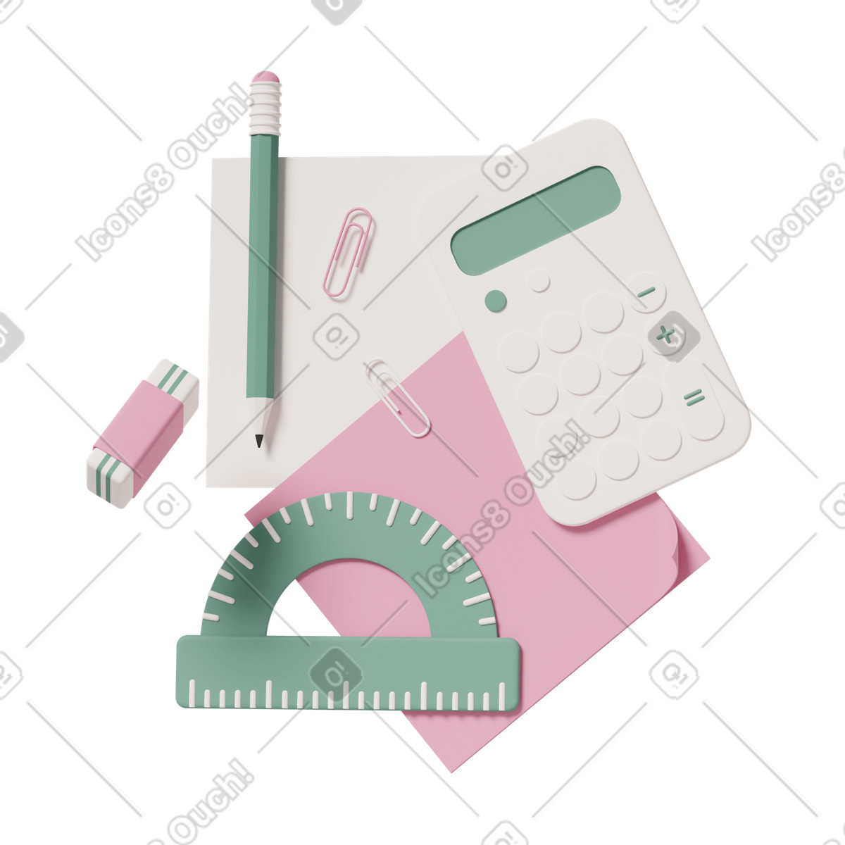 Stationery-Illustration im 3D Casual life-Stil als Download in PNG, SVG
