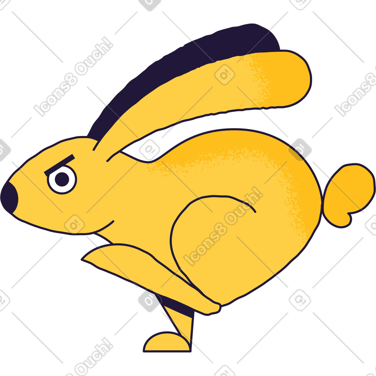 Rabbit illustration in Conifer style download in PNG, SVG
