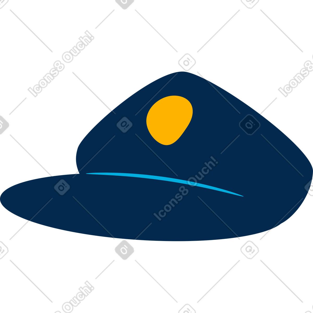 Illustration Casquette de police dans le style Flame à télécharger aux formats PNG, SVG