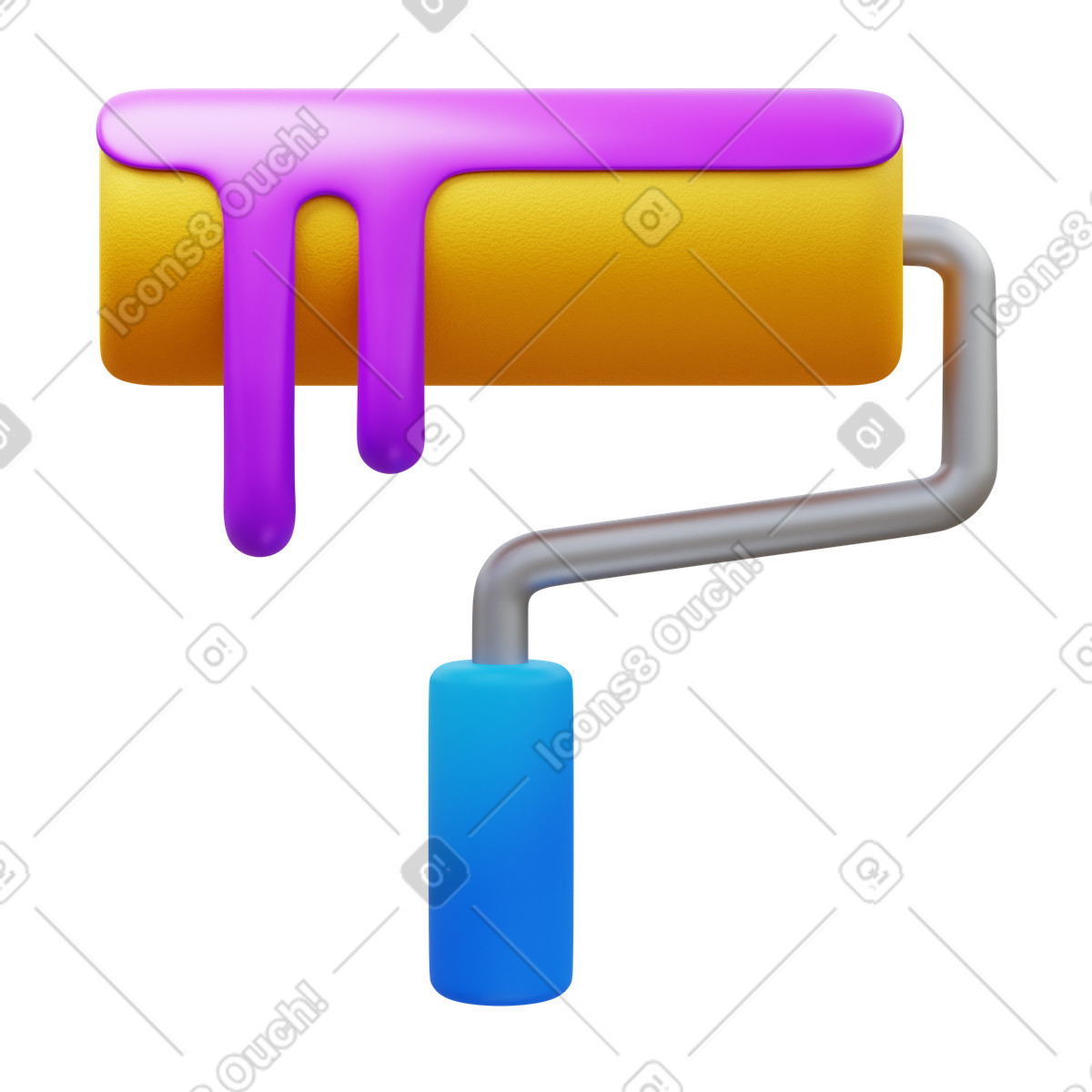 3D Fluency スタイルの Paint roller のイラストをPNG、SVG形式でダウンロード