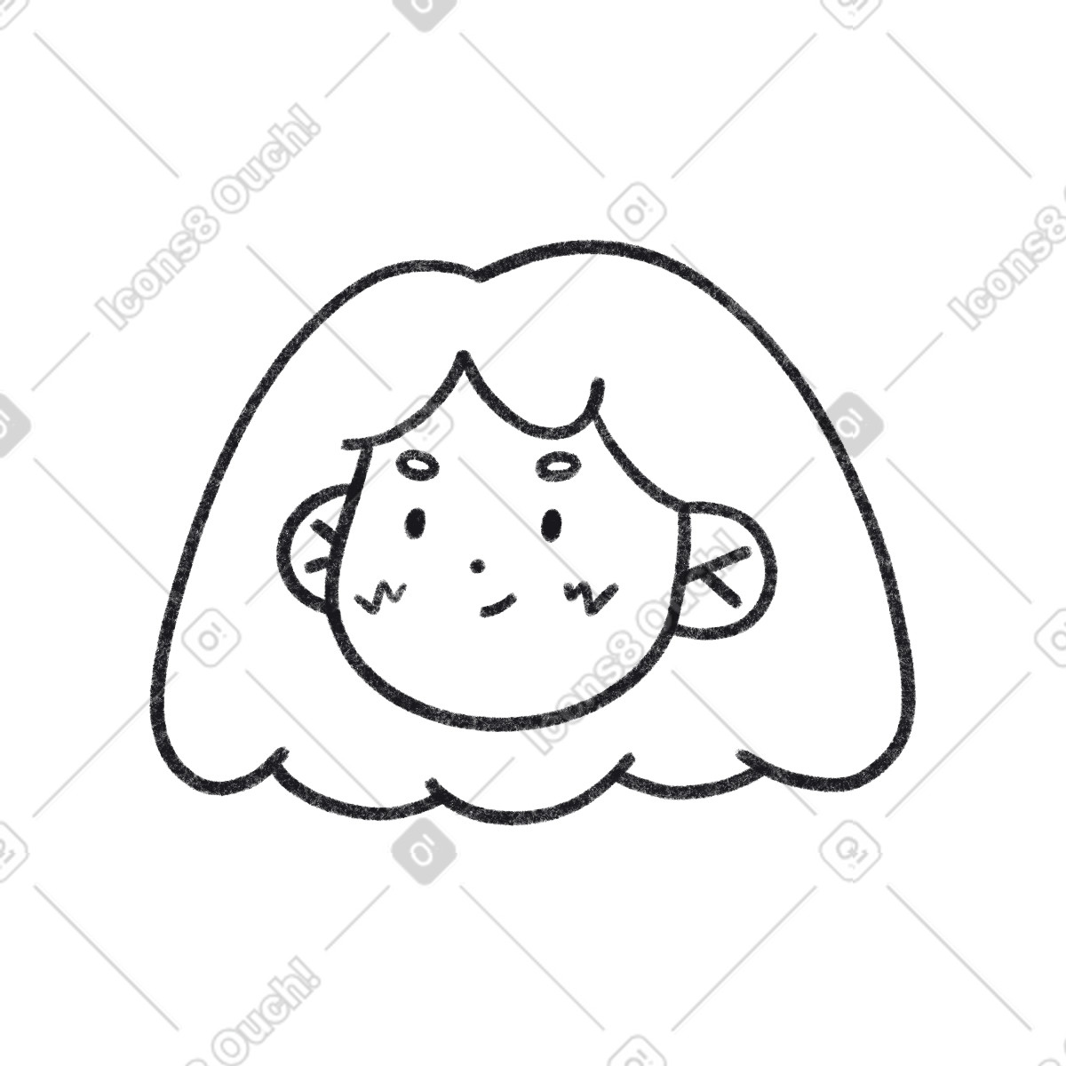 Mädchen-Illustration im Bonbon Line-Stil als Download in PNG, SVG