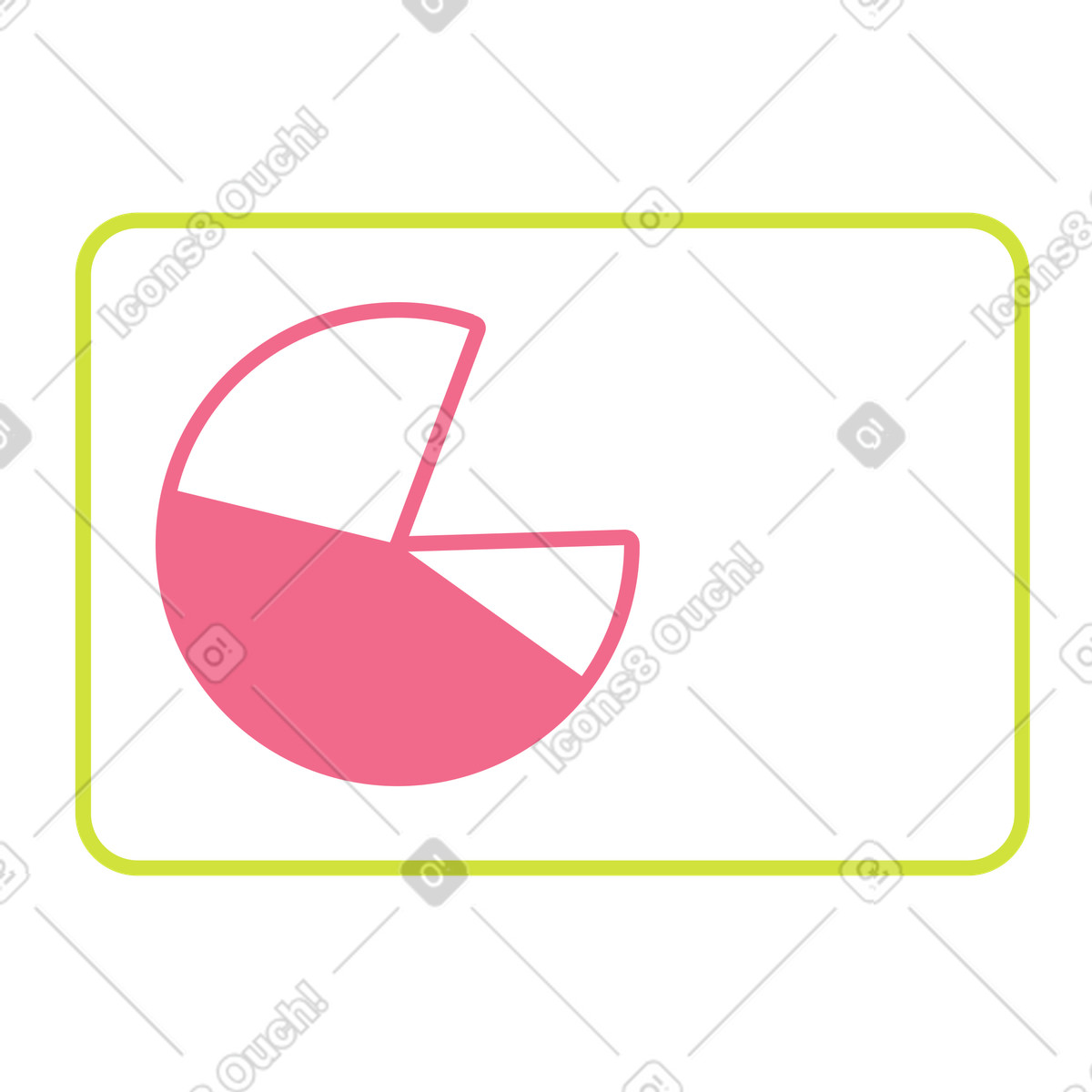 Window with piechart illustration in Juicy style download in PNG, SVG