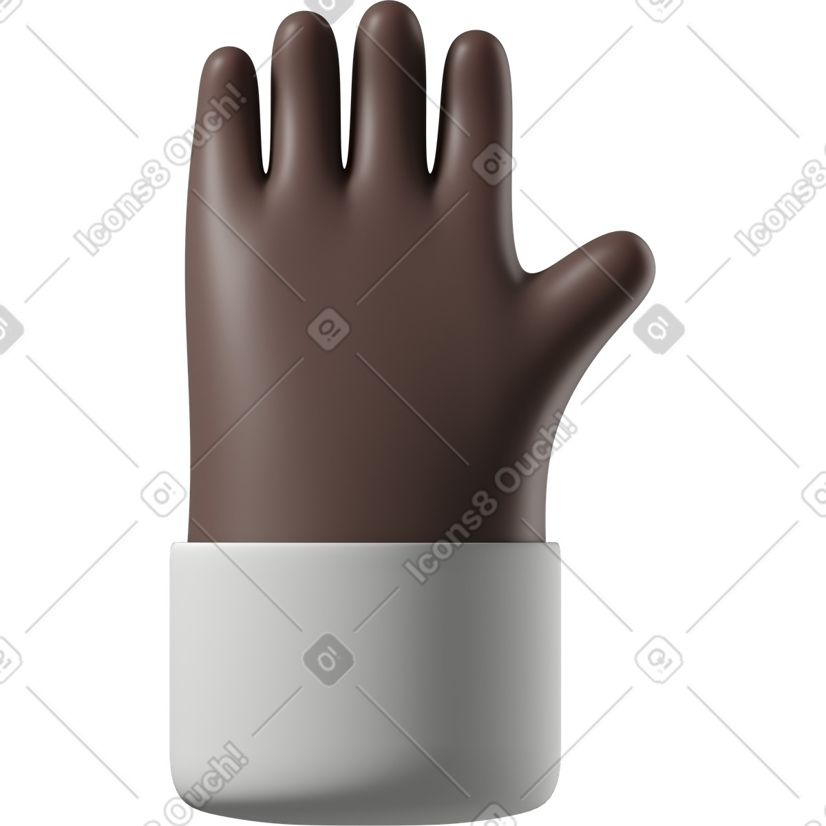 Erhöhte hand aus schwarzer haut-Illustration im 3D Hands Fun&Wild-Stil als Download in PNG, SVG