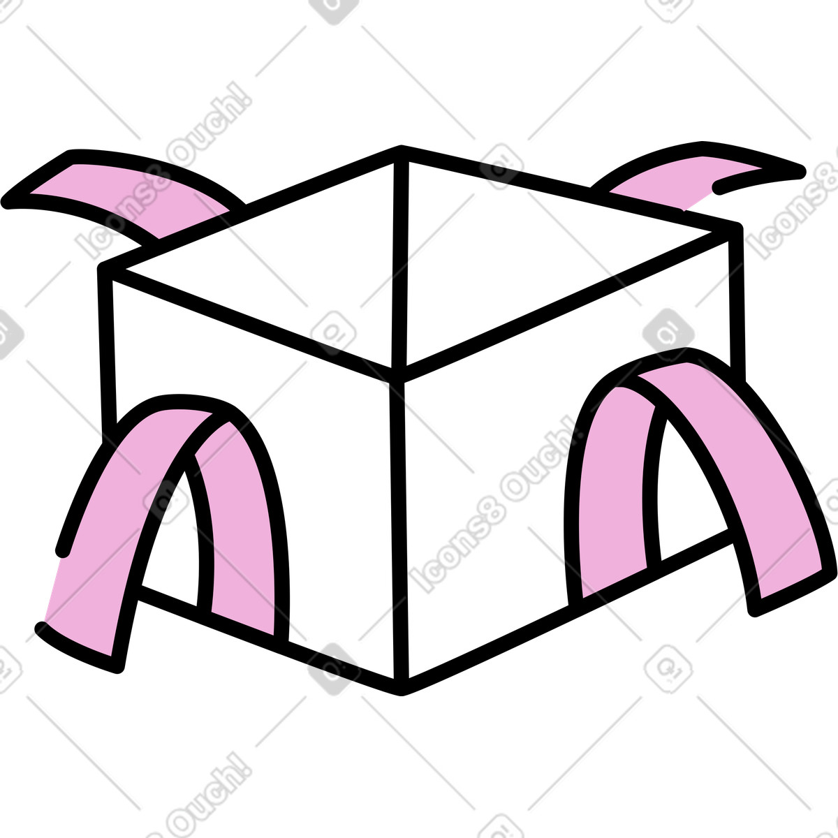 White gift illustration in Mochi style download in PNG, SVG
