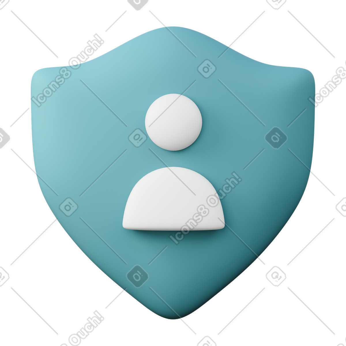 Ilustración User shield en estilo 3D Sugary a descargar en PNG y SVG