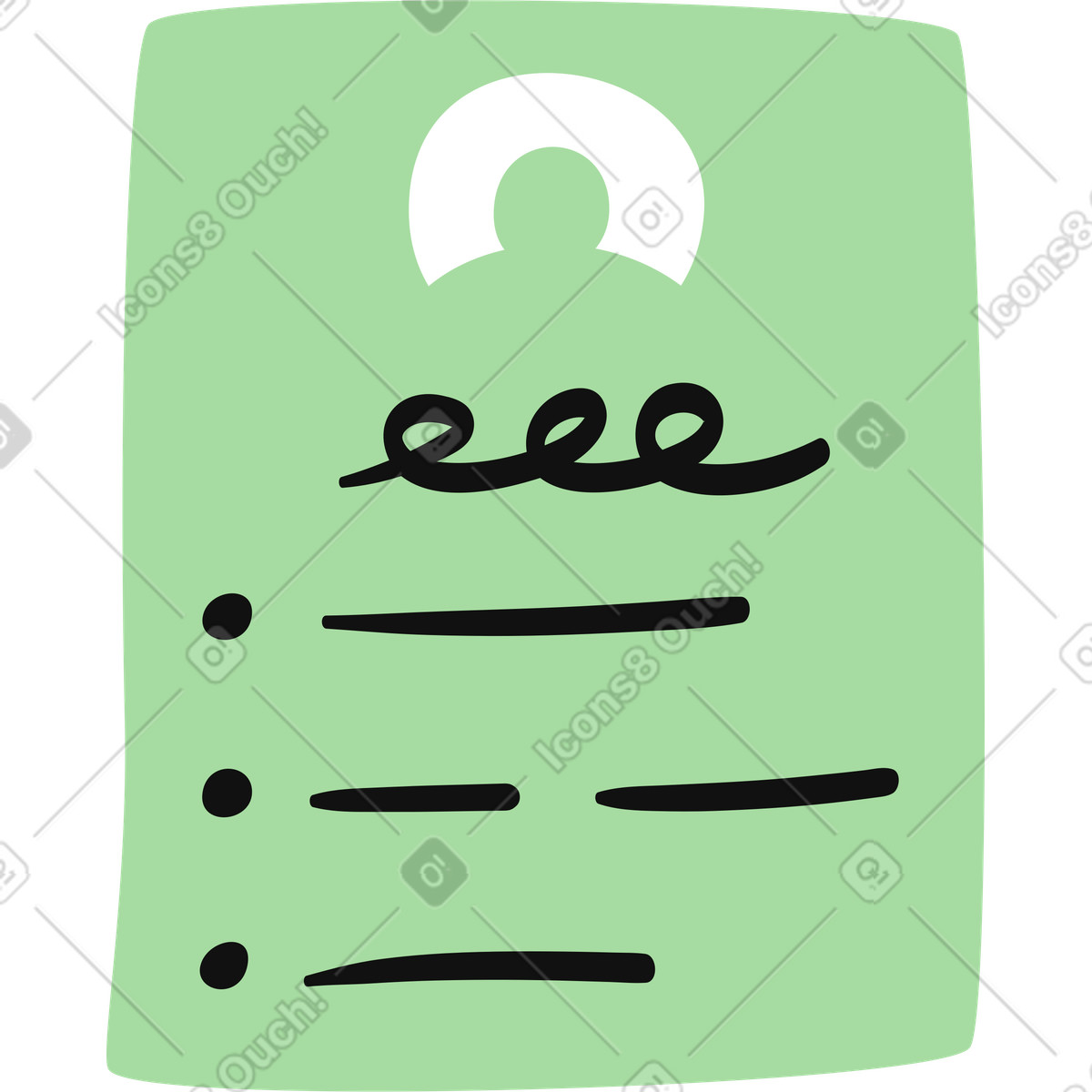 Organic スタイルの Resume document with profile avatar and bullet pointed information lines のイラストをPNG、SVG形式でダウンロード