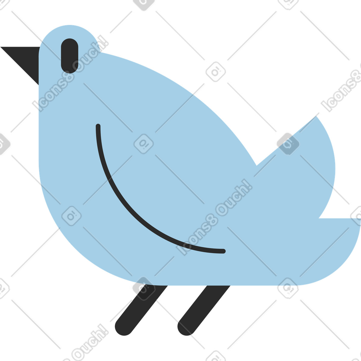 Ilustração de 鸟 em no estilo Marginalia para baixar em PNG, SVG