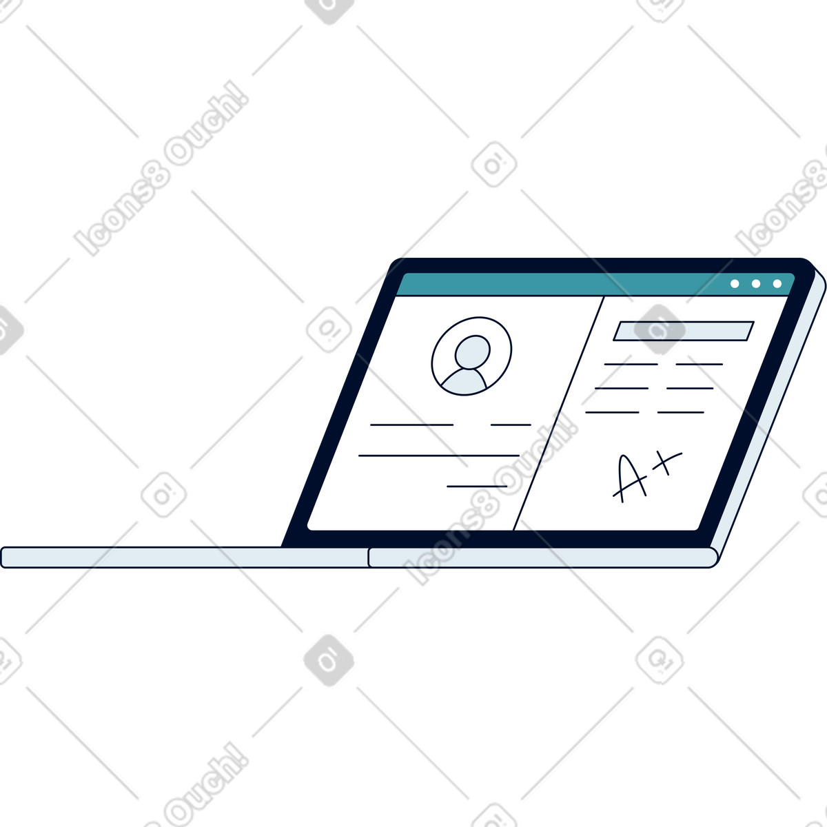 Иллюстрация Школьный ноутбук в стиле Teal — скачать в форматах PNG, SVG