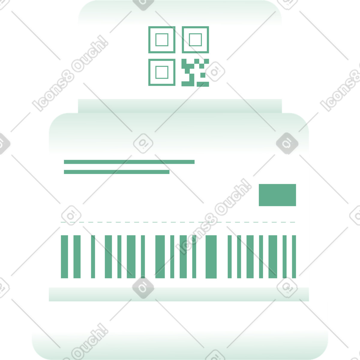 Paper check with cr code illustration in Network style download in PNG, SVG