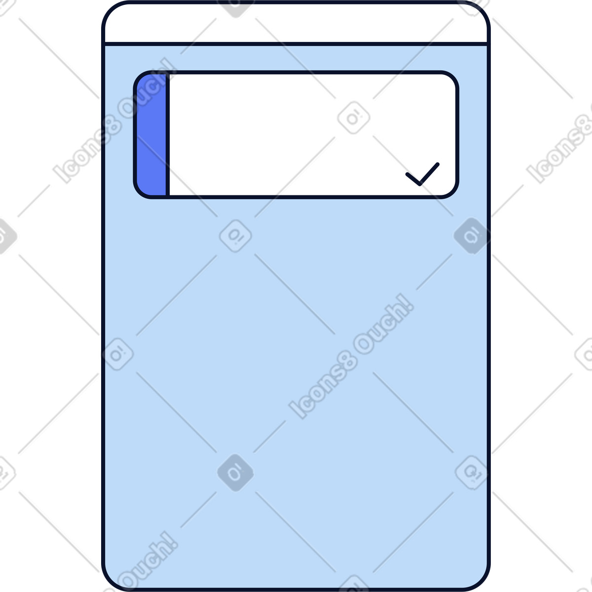 Column with ready task illustration in Flexy style download in PNG, SVG
