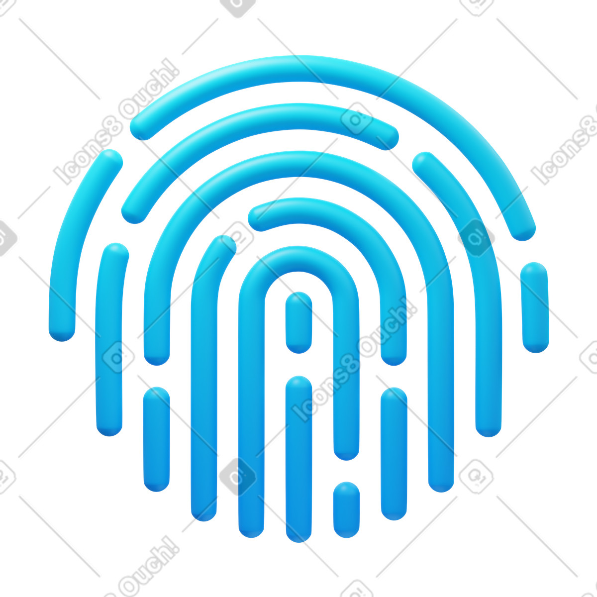 Fingerprint illustration in 3D Fluency style download in PNG, SVG