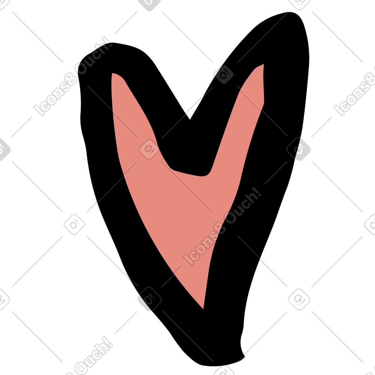 Ilustración Corazón en estilo Scandi a descargar en PNG y SVG