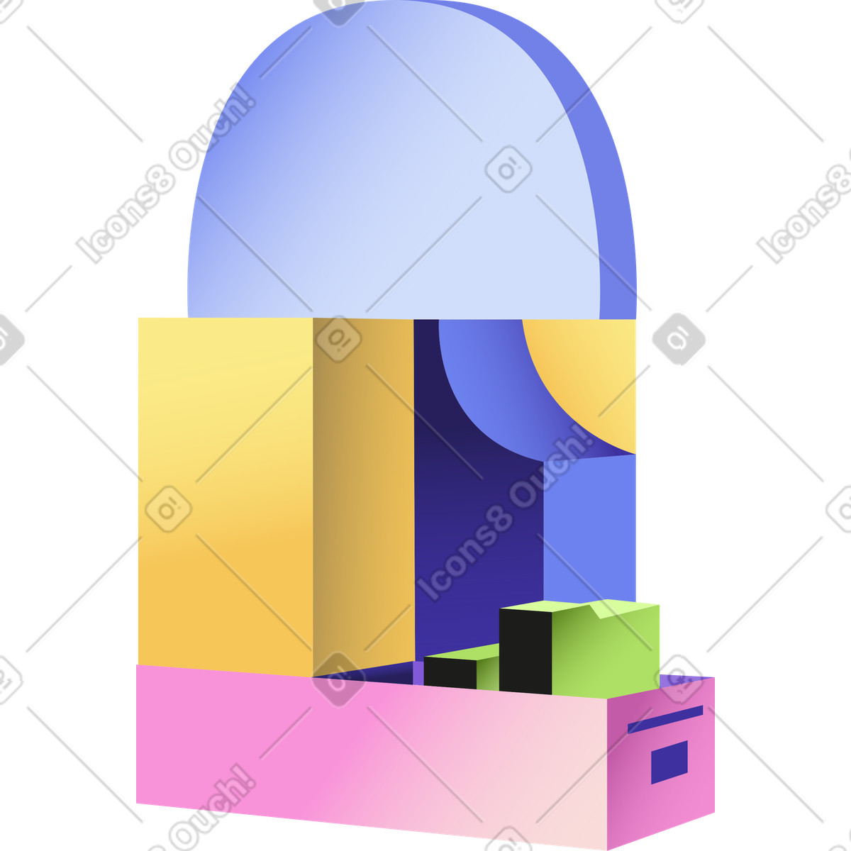 File cabinet illustration in Levels style download in PNG, SVG
