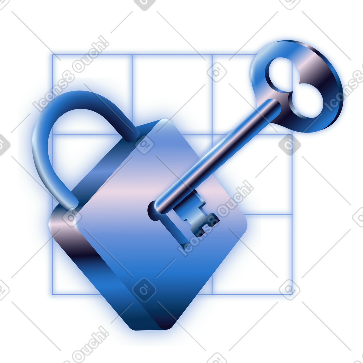Digital data security and protection, account privacy access control illustration in Dimension style download in PNG, SVG