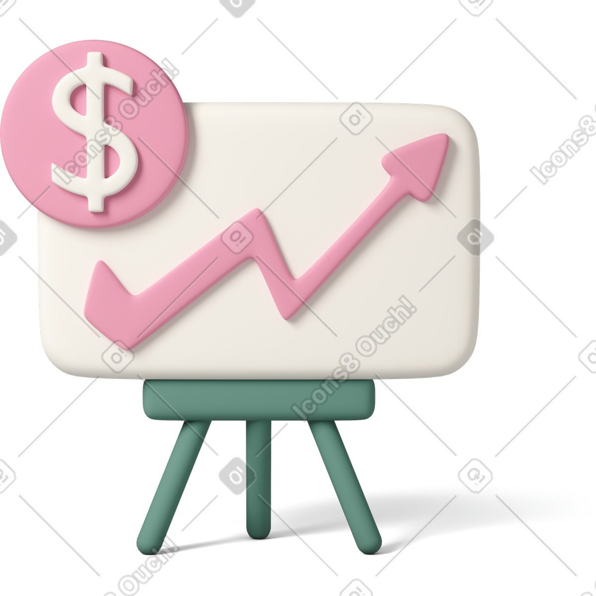 Stock market chart-Illustration im 3D Casual life-Stil als Download in PNG, SVG