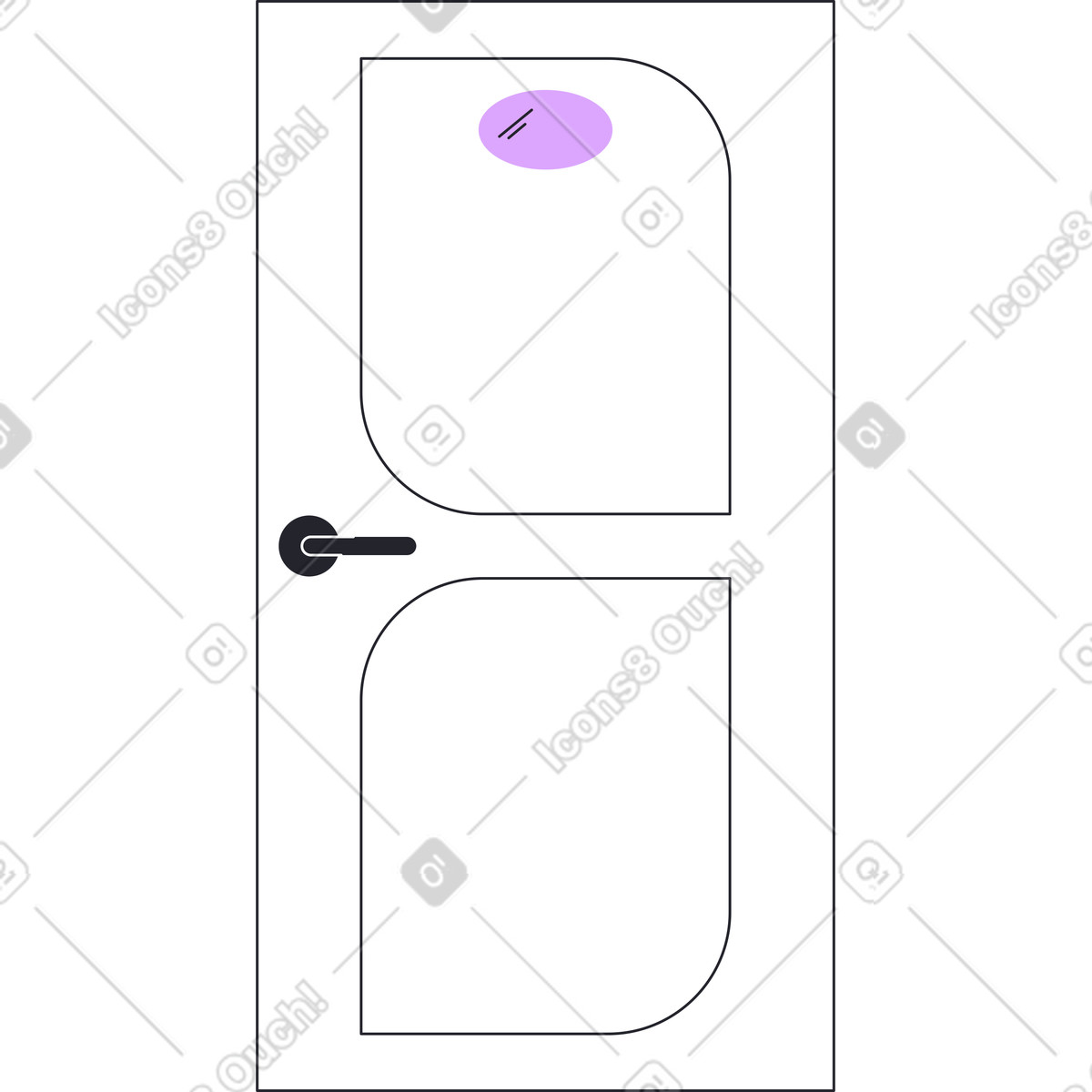 Grapy 스타일의 하얀 문 일러스트레이션 PNG, SVG 다운로드