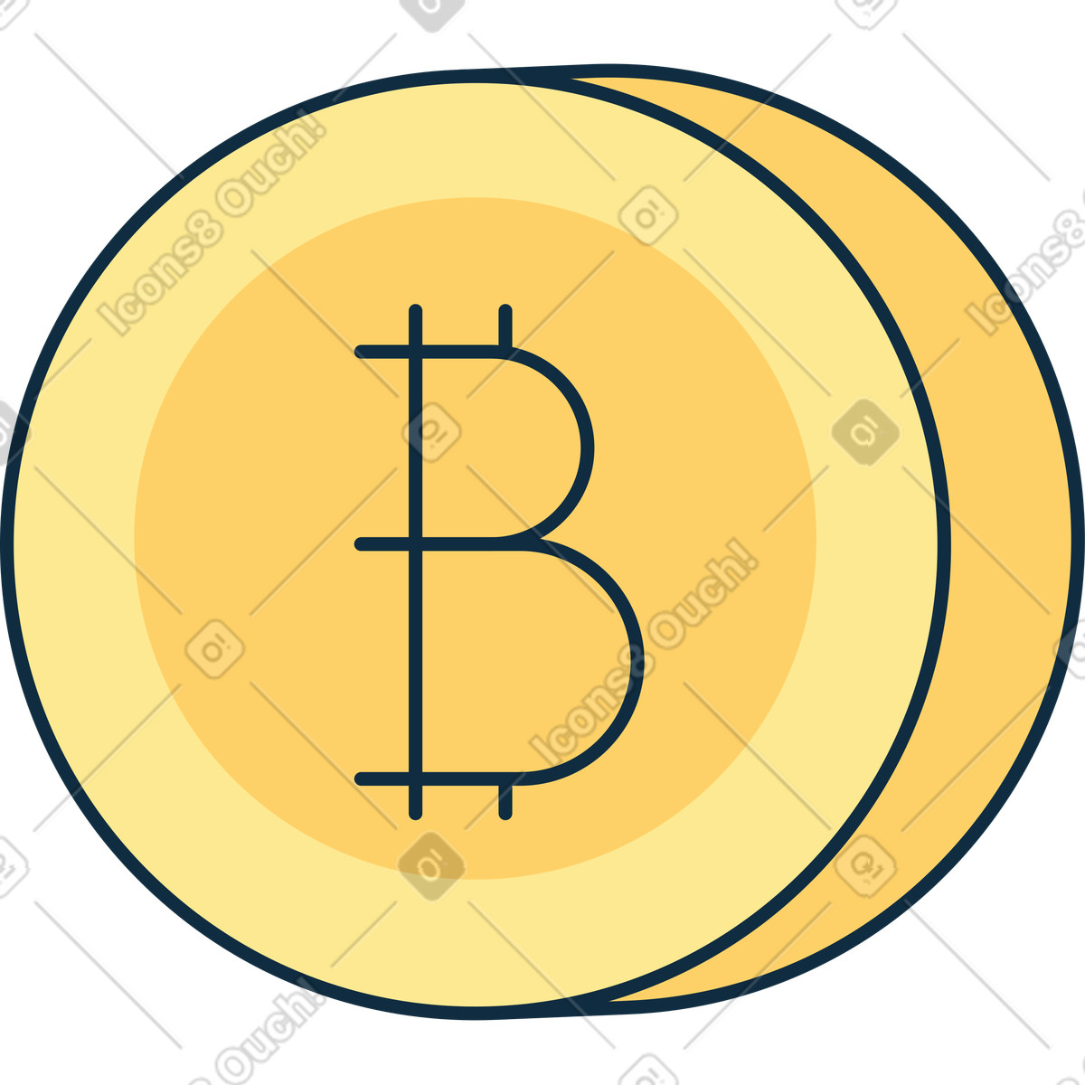 Bitcoin illustration in PNG, SVG