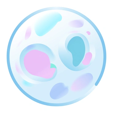 A microscope slide displaying a colorful stained cell undergoing cytokinesis. The cell is divided into two distinct daughter cells, showcasing the process of cell division. Various vibrant colors highlight different cellular structures, with intricate details of the cytoplasm and the developing cleavage furrow. The background of the slide is a subtle gradient, enhancing the visibility of the cellular details without distraction.