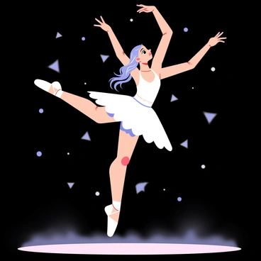 A ballet dancer performing on stage with their movements glitching in mid-air
