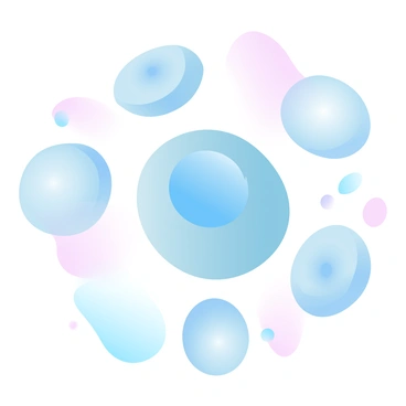 A distinctive cancer stem cell is depicted among a group of regular cancer cells. The cancer stem cell has a unique shape and texture that sets it apart, with a slightly larger size compared to the surrounding cells. The regular cancer cells are smaller and have a more uniform appearance. The background is filled with a gradient of pastel colors, enhancing the visibility of the distinctive cell at the center. Each cell is detailed with a glossy surface, reflecting light in various subtle ways. The arrangement of the cells creates a dynamic composition, emphasizing the contrast between the unique stem cell and the regular cancer cells.